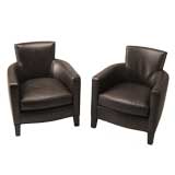 Christian Liaigre leather Armchairs