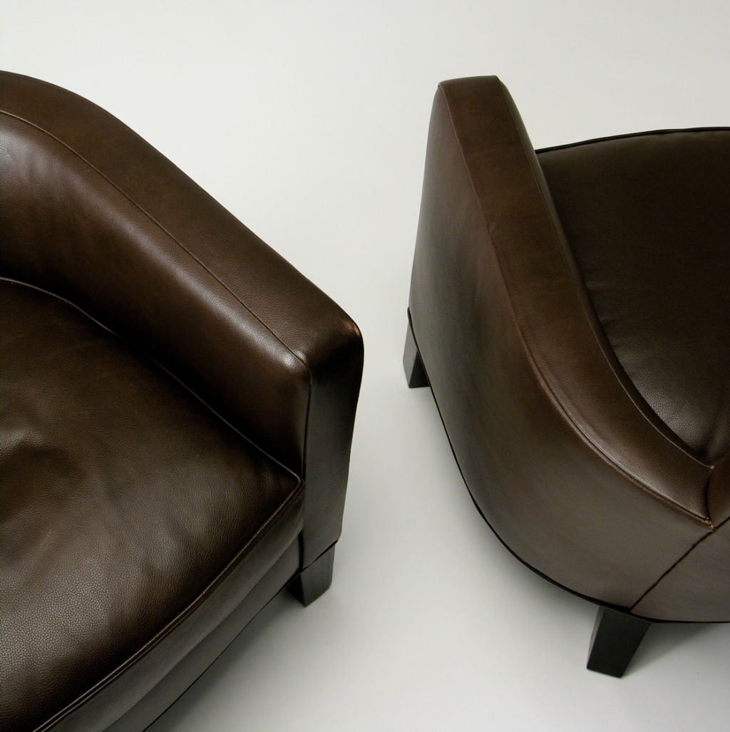 Christian Liaigre leather Armchairs 5