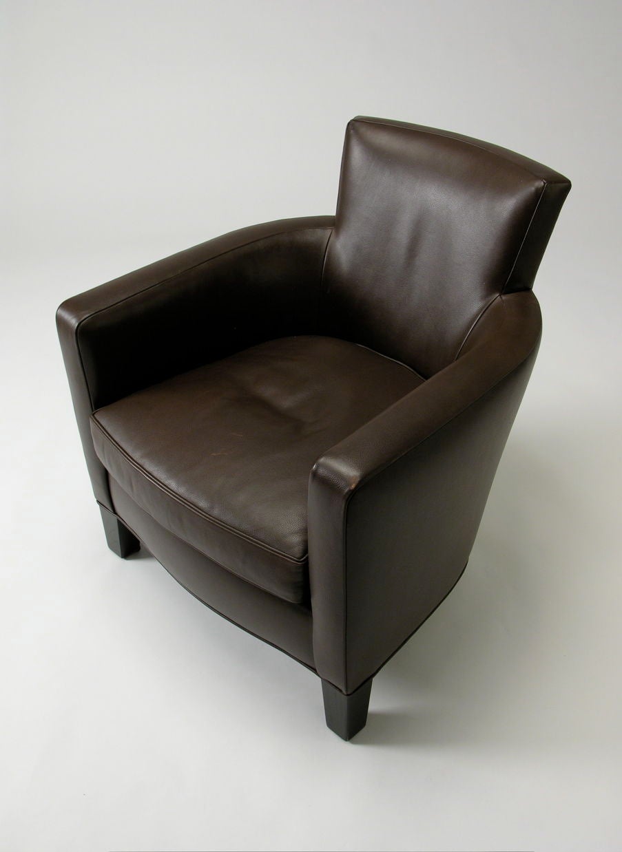 French Christian Liaigre leather Armchairs