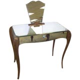 Mirrored vanity with heart shaped mirror
