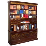 Large English  Apothecary Bookcase, Hand-Painted