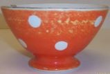 Antique Orange Polka-dot Coffee Bowl