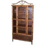 Antique Glazed Bamboo Armoire