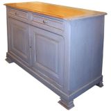 Antique French Blue Painted Pine Buffet