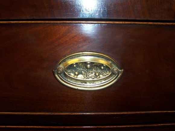 18th Century and Earlier Antique Georgian Mahogany Chest, with Ivory Escutcheons