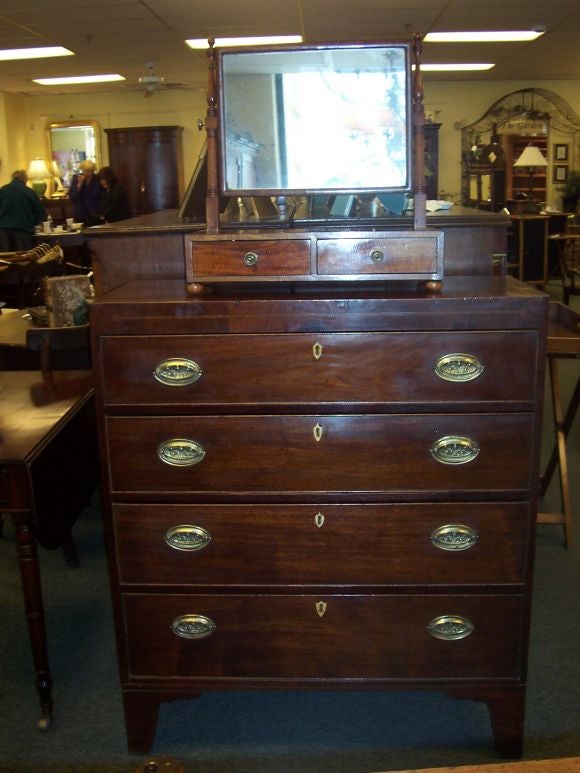 Antique Georgian Mahogany Chest, with Ivory Escutcheons 4