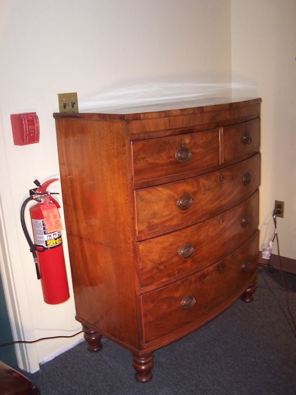Antique Cottage Two-part Bow Front Chest-of-Drawers