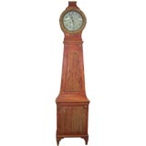 Period Red Gustavian Tall Clock