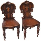 Pair of Antique Hall Chairs Pair of Antique Hall Chairs