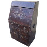 Antique  French Studded Leather Upright Desk