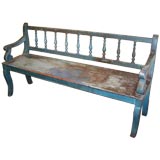 Antique Blue Painted Bench