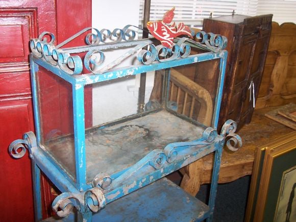 Vintage Painted French Fish Tank on Stand