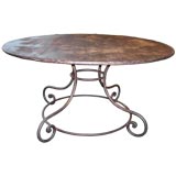 French Steel Table with Baker's- Style Base