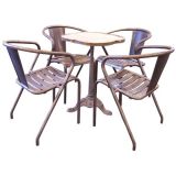 Four Vintage Steel French Chairs
