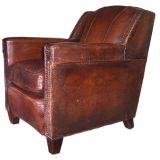 Vintage French Leather Armchair