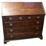 Antique Fine Georgian English Oak Country Slant-top Desk/Chest