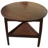 Antique Welsh Dark Pine Cricket Table