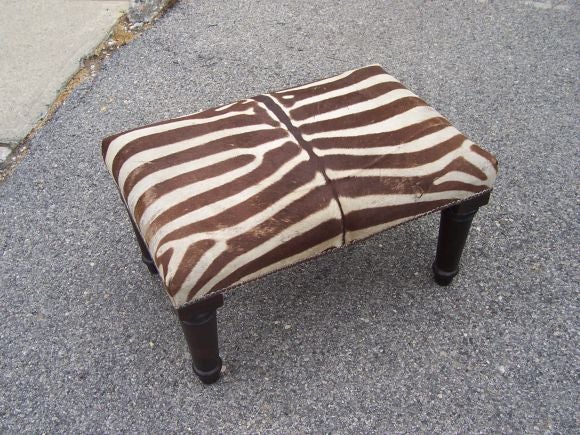 Two Vintage Zebra Stools, Available Separately