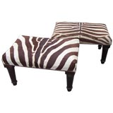Two Vintage Zebra Stools, Available Separately