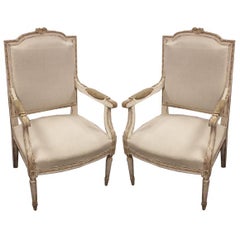 Antique PAIR of Painted Gustavian-Style Swedish Chairs