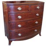 Antique Regency Inlaid Bowfront Chest of Drawers
