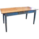 Swedish Table with Original Blue Paint