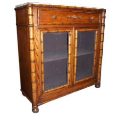 Pair of faux bamboo cabinets