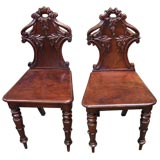 Pair of William IV Antique English Hall Chairs