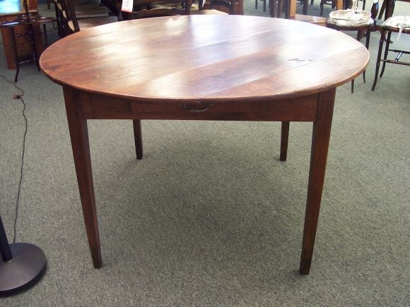 Antique round table from France with one drawer, this is a very attractive table.  The 50