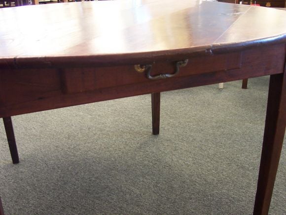 Antique French Round Chestnut Table In Good Condition In Port Chester, NY