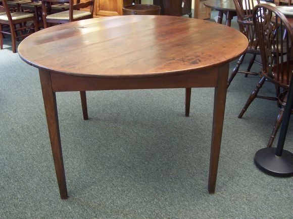 19th Century Antique French Round Chestnut Table
