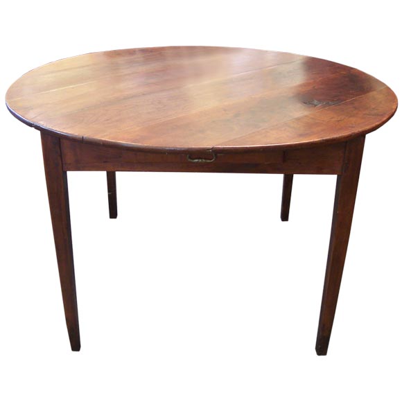 Antique French Round Chestnut Table