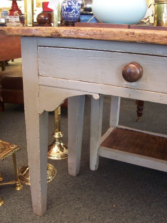 Antique French Painted Server with Two Drawers