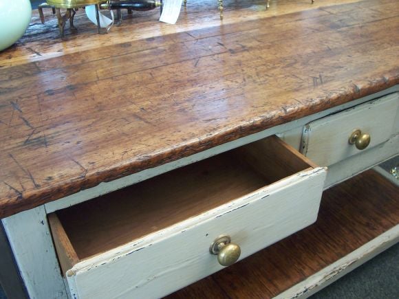 Antique Potboard Server with Three Drawers