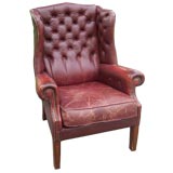 Antique Leather Wing Chair