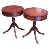 Pair of Yew Drum Tables