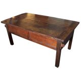 Antique French Coffee Table with Two Sliding Drawer Fronts