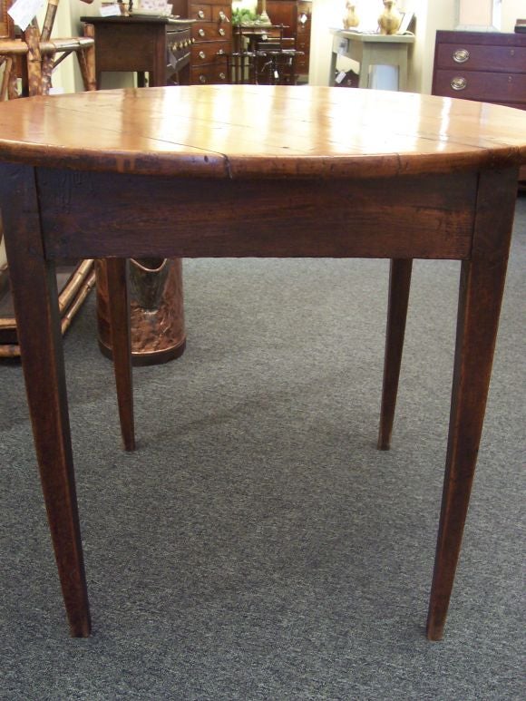 Antique French Round Cherry Table
