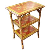 Decoupaged Antique Bamboo Table