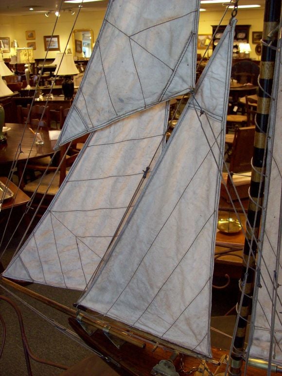 Large English Antique Pond Yacht