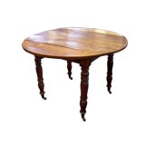 Used French Cherry Round Dropleaf Table for Four