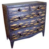 Georgian  Pine Chest, Newly Painted and Decoupaged with Fish