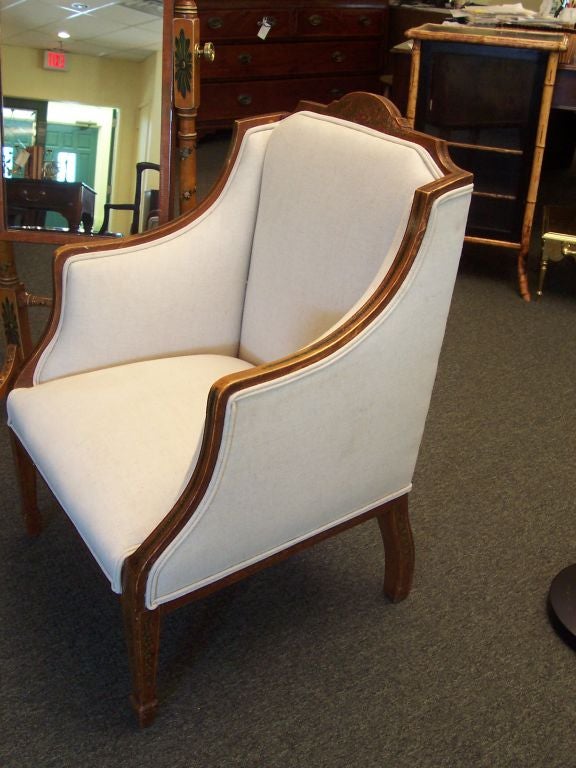 Antique Adams-Style Hand Painted Satinwood Chair