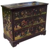 Antique English Chest, New Naive Chinoiserie Decoration