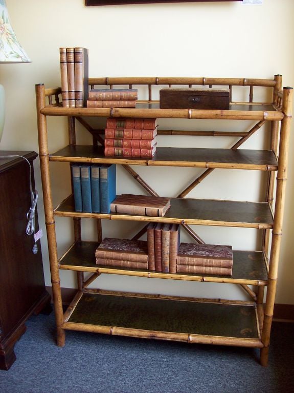 bamboo bookcase antique