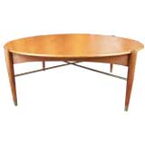 Dux Swedish Teak/Brass Coffee Table Attributed to Bruno Mathsson