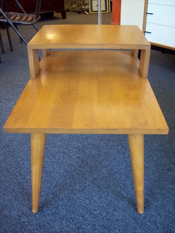 Pair of Russel Wright for Conant Ball mid-century modern end tables. Made of maple.