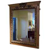 Large Antique Gilt & Walnut English Overmantle Mirror