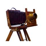 Antique Victorian 1/4 Plate Camera on Old Tripod