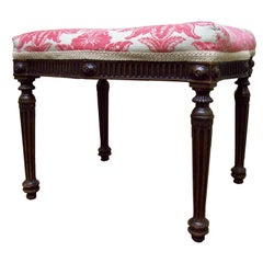 Fine Antique English Carved Mahogany Footstool